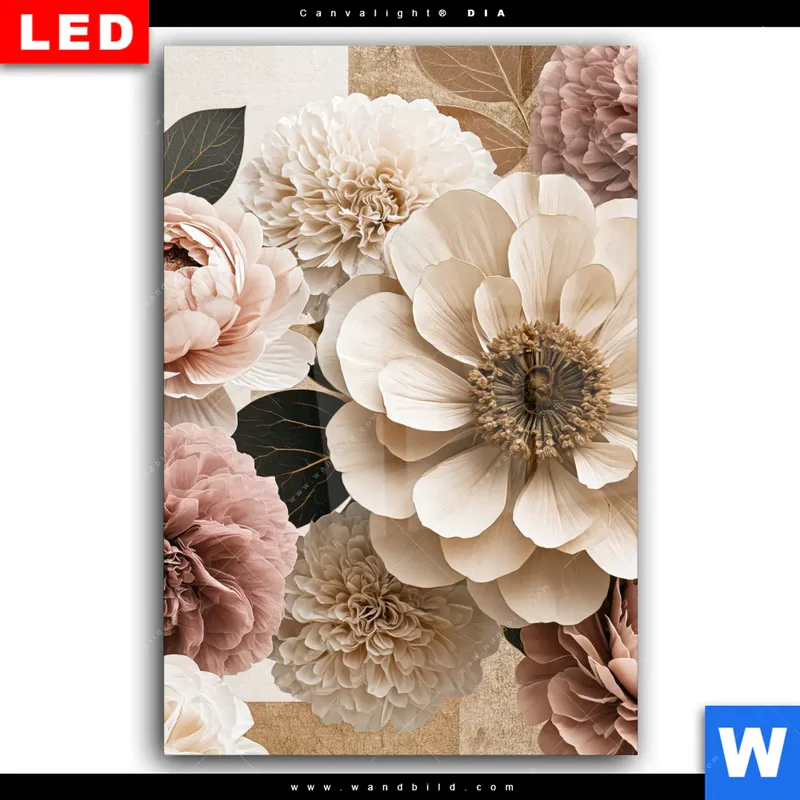Wechselmotiv Acrylglas Canvalight® DIA | Rosé Garden | Hochformat