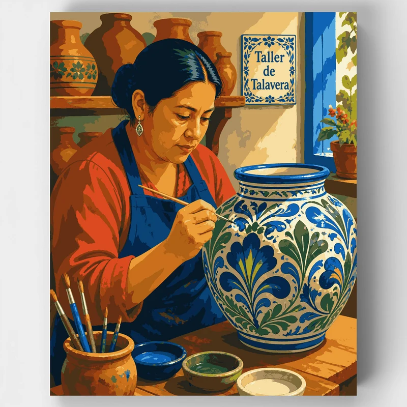 Talavera Pottery Painter - Paint by Numbers Kit