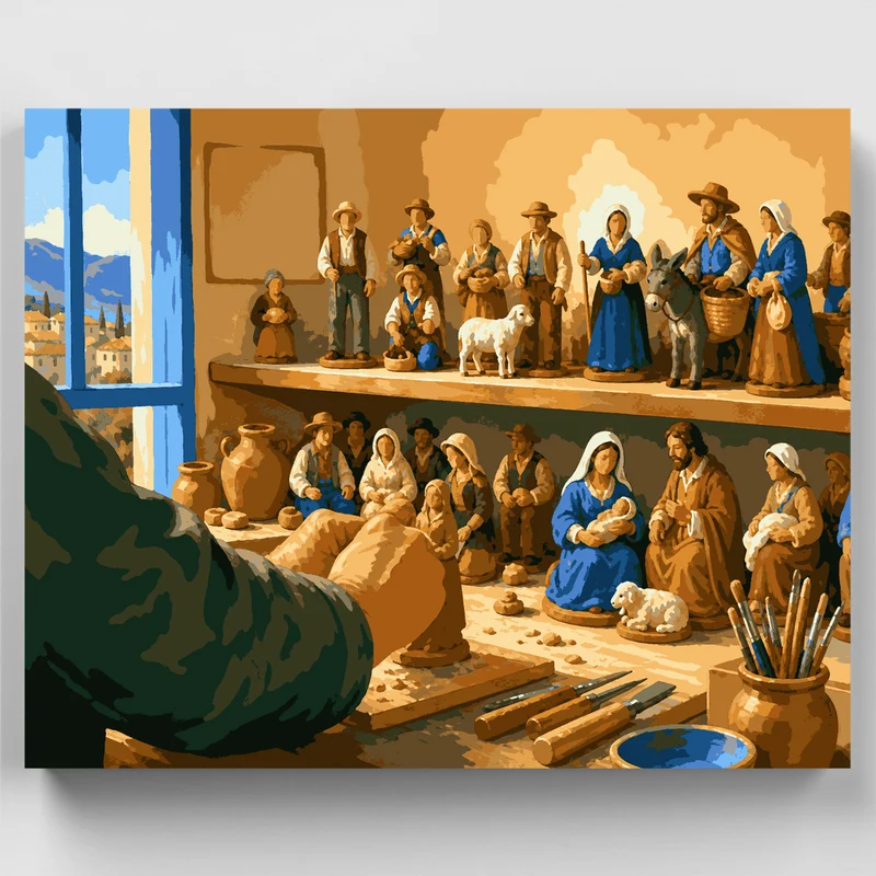 Santon Nativity Workshop - Paint by Numbers Kit