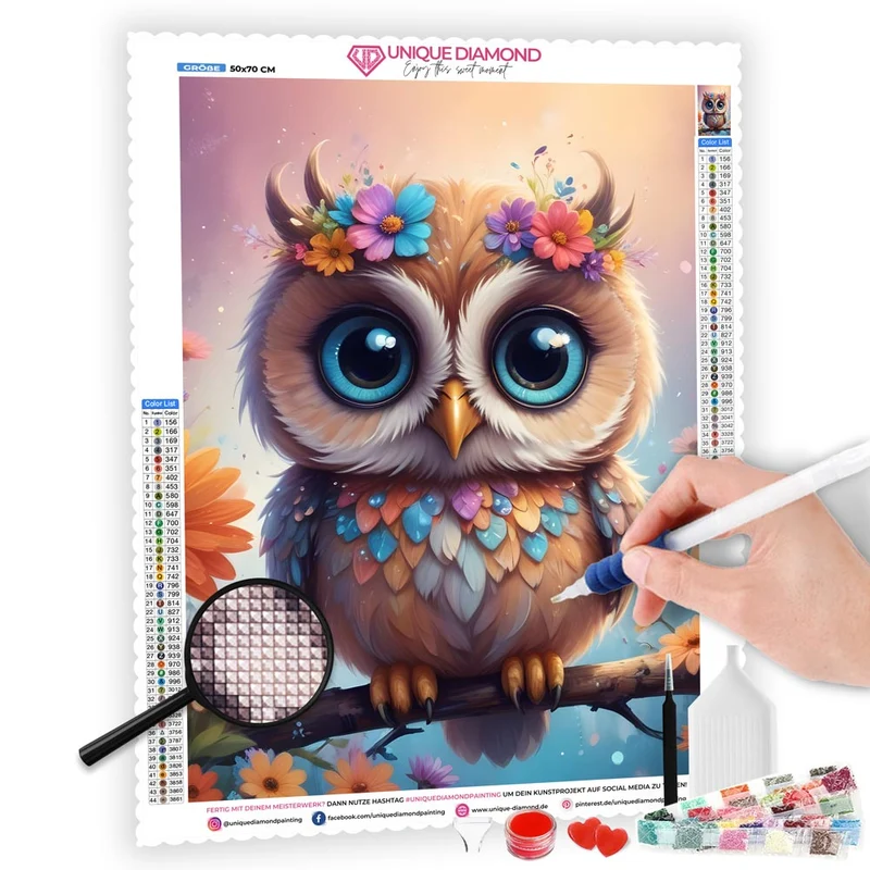 5D Diamond Painting – Baby Eule