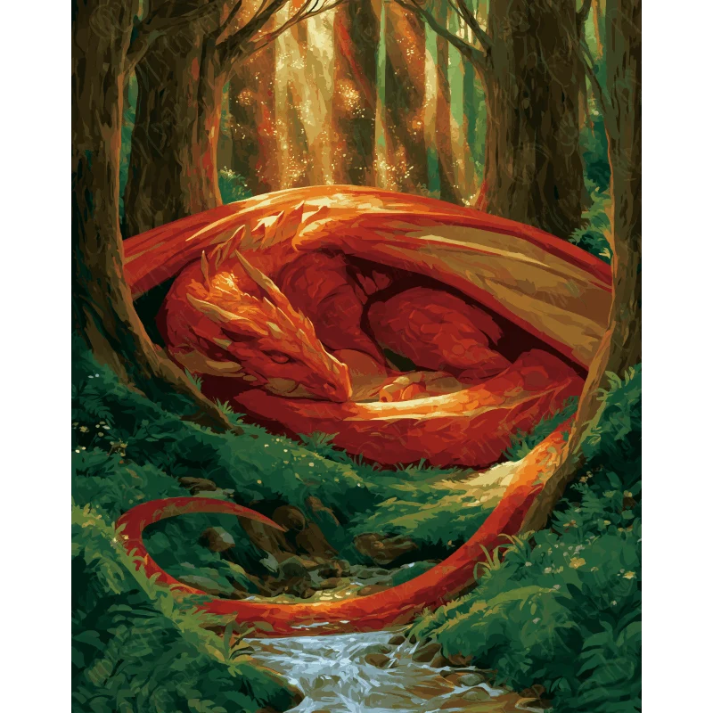 Majestätischer roter Drache