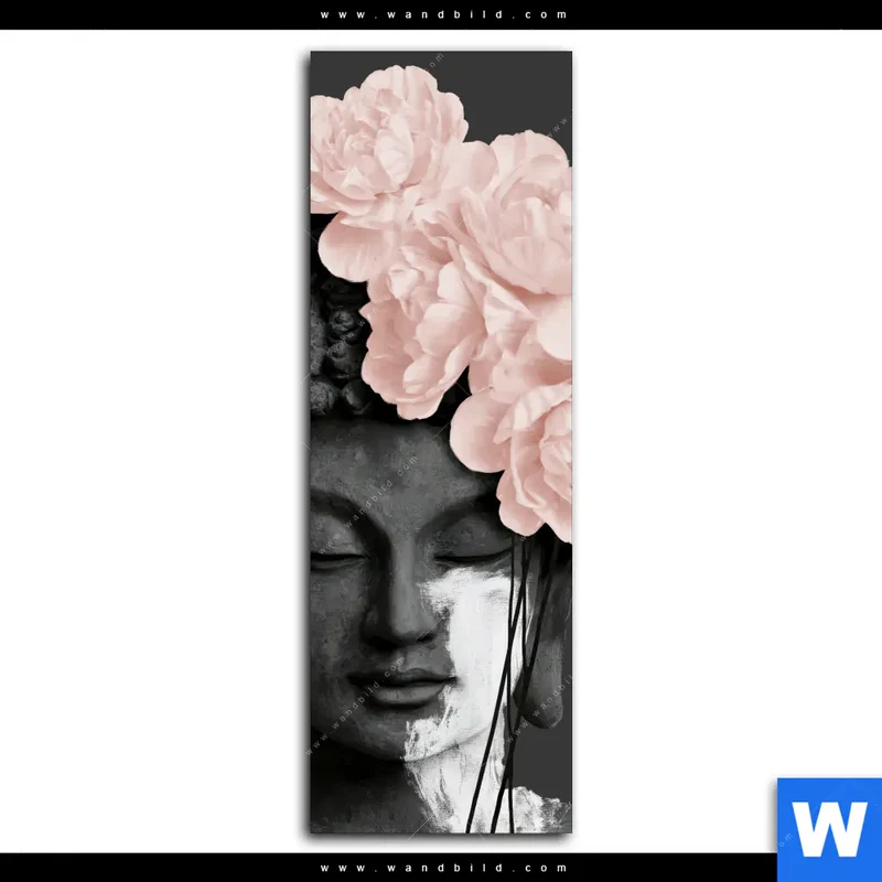 Aluminiumbild gebürstet | Buddha - Blüten der Stille | Schmal