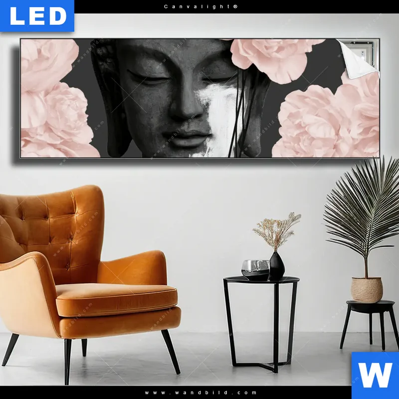 Canvalight® Leuchtbild | Buddha - Blüten der Stille | Panorama