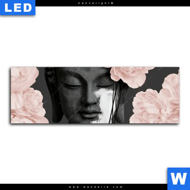 Canvalight® Leuchtbild | Buddha - Blüten der Stille | Panorama