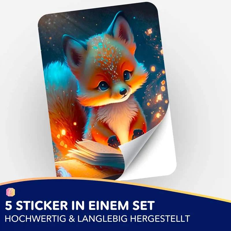 Aufkleber 5er-Set - Lesestunde im Fuchswald "Limited Edition"