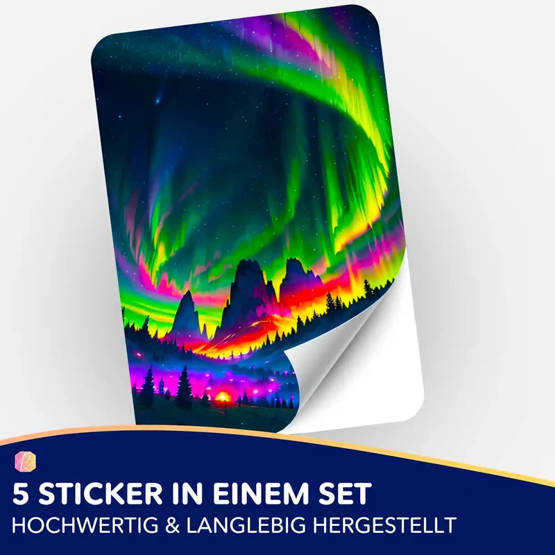 Aufkleber 5er-Set - Nacht der bunten Lichter "Limited Edition"