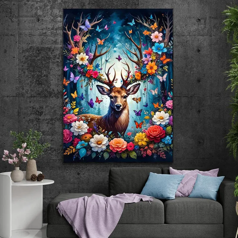 5D Diamond Painting – Flowers Deer