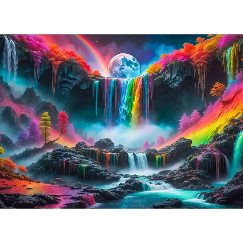 5D Diamond Painting – Colourful Waterfall