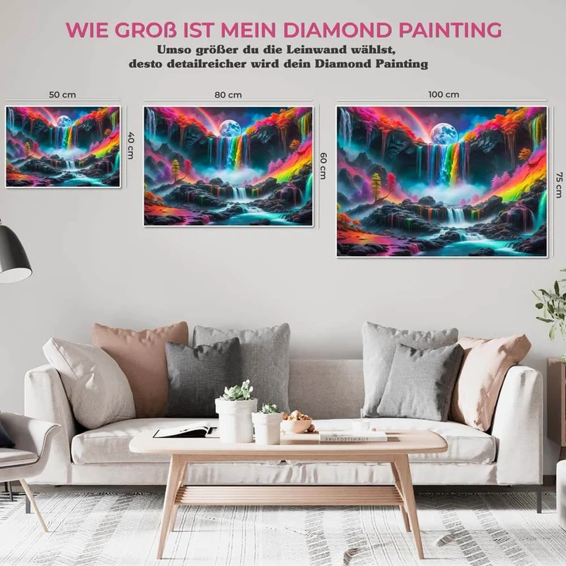 5D Diamond Painting – Colourful Waterfall