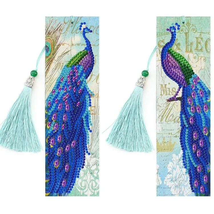Lesezeichen 2Stk. Pfau - Diamond Painting