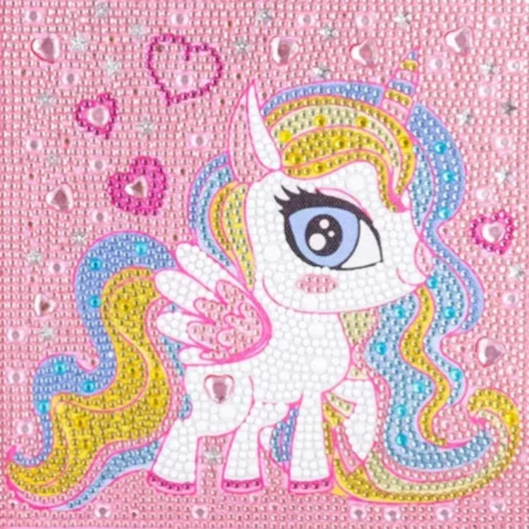 Einhorn mit Herzen Kindermotiv - Diamond Painting