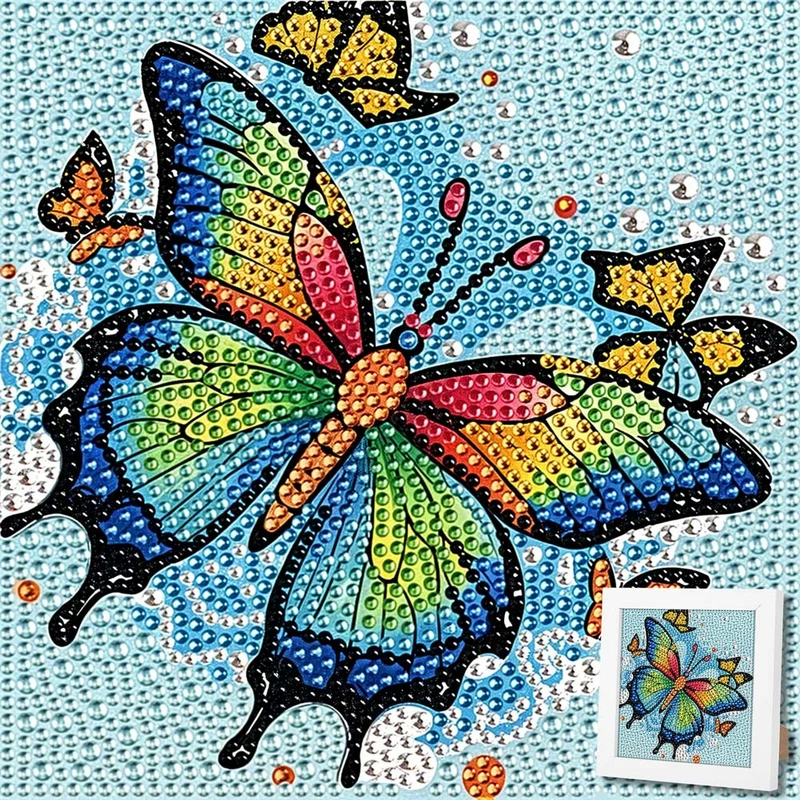 5D Diamond Painting Regenbogenschmetterling Aria mit Strasssteine