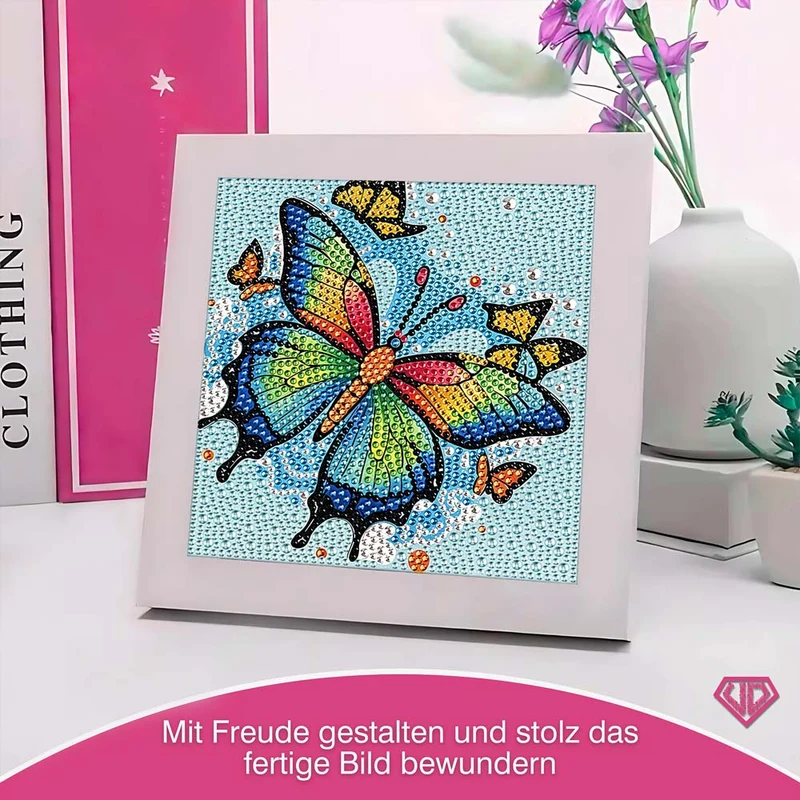 5D Diamond Painting Regenbogenschmetterling Aria mit Strasssteine