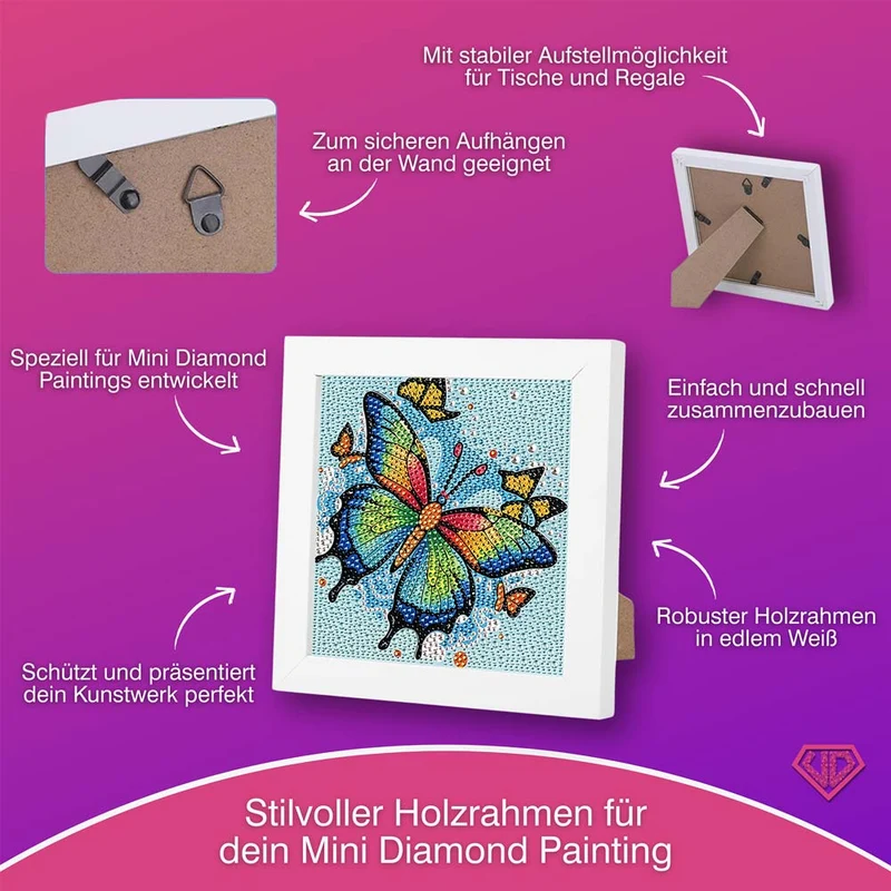 5D Diamond Painting Regenbogenschmetterling Aria mit Strasssteine