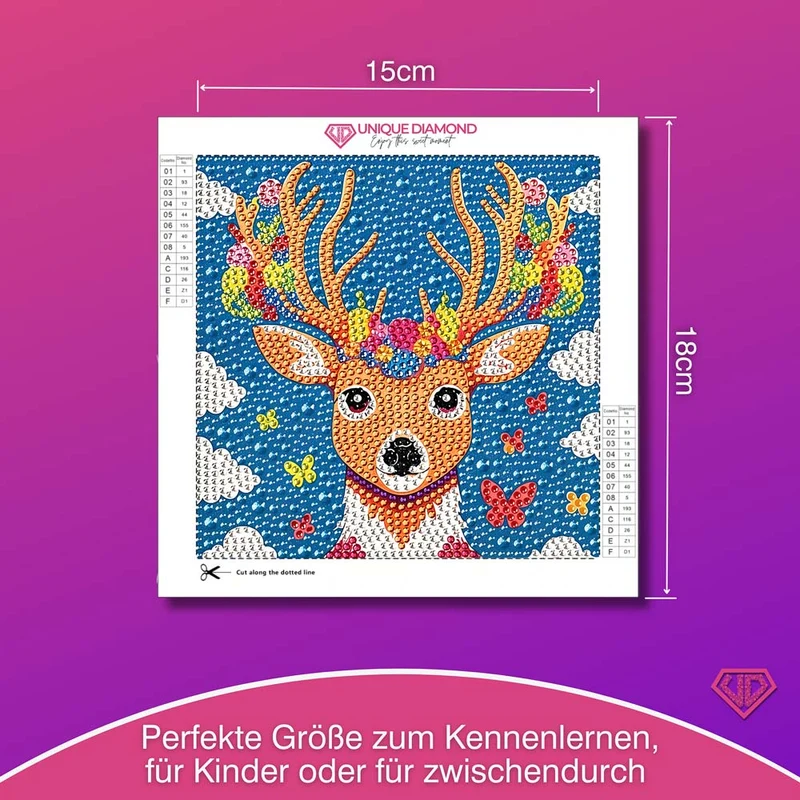 5D Diamond Painting Blütenkönig des Waldes mit Strasssteinchen