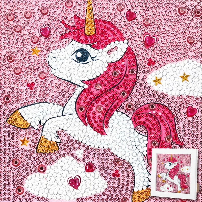5D Diamond Painting Unicorn in Love mit Strasssteinchen