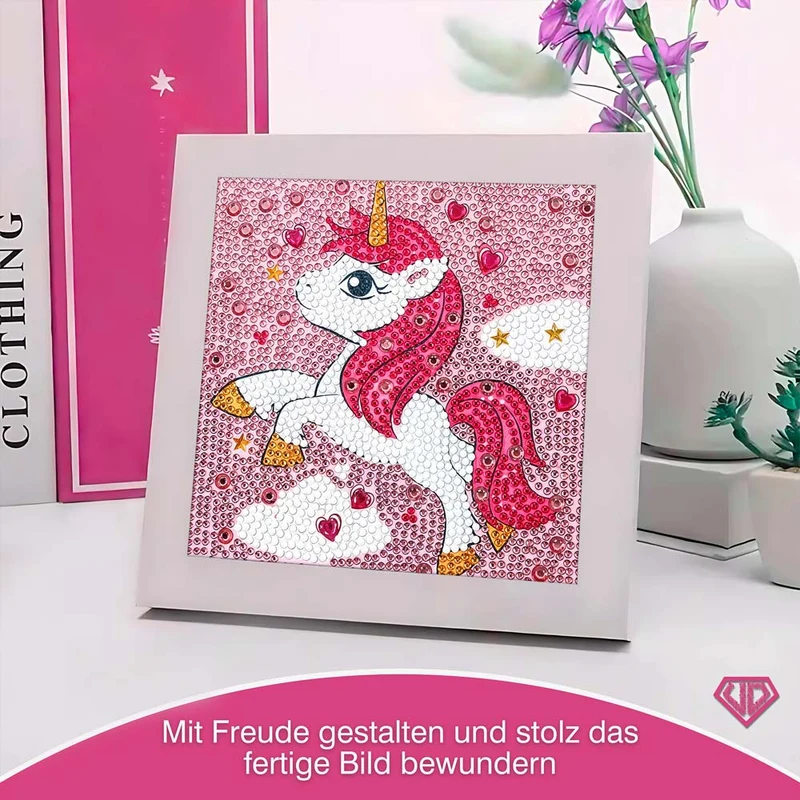 5D Diamond Painting Unicorn in Love mit Strasssteinchen