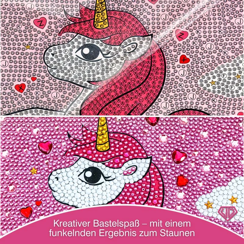 5D Diamond Painting Unicorn in Love mit Strasssteinchen