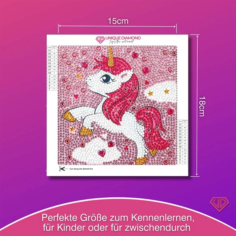 5D Diamond Painting Unicorn in Love mit Strasssteinchen