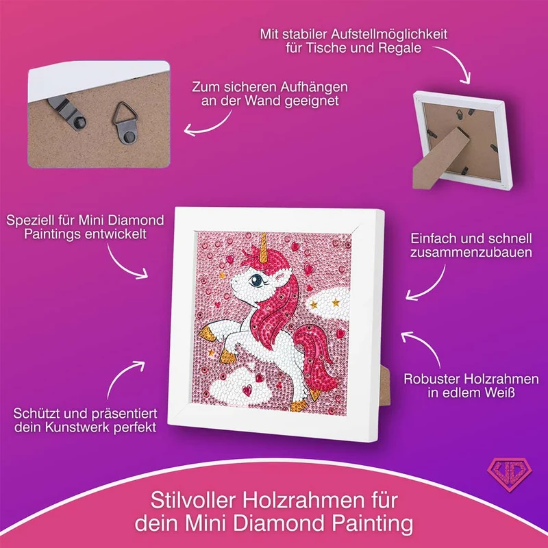 5D Diamond Painting Unicorn in Love mit Strasssteinchen