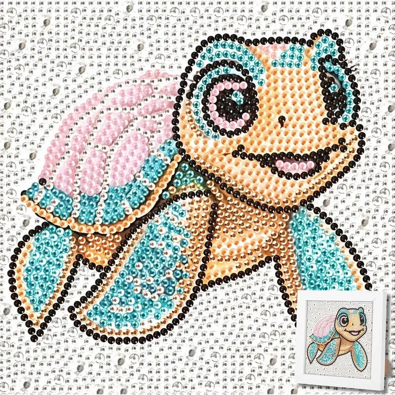 5D Diamond Painting Tilda die Meeresschildkröte mit Strasssteinchen