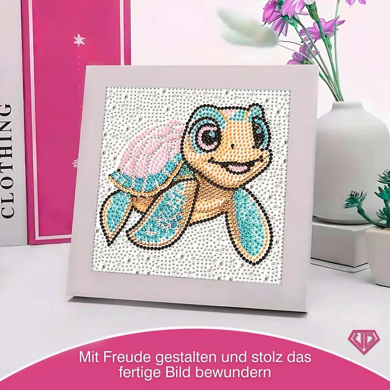 5D Diamond Painting Tilda die Meeresschildkröte mit Strasssteinchen