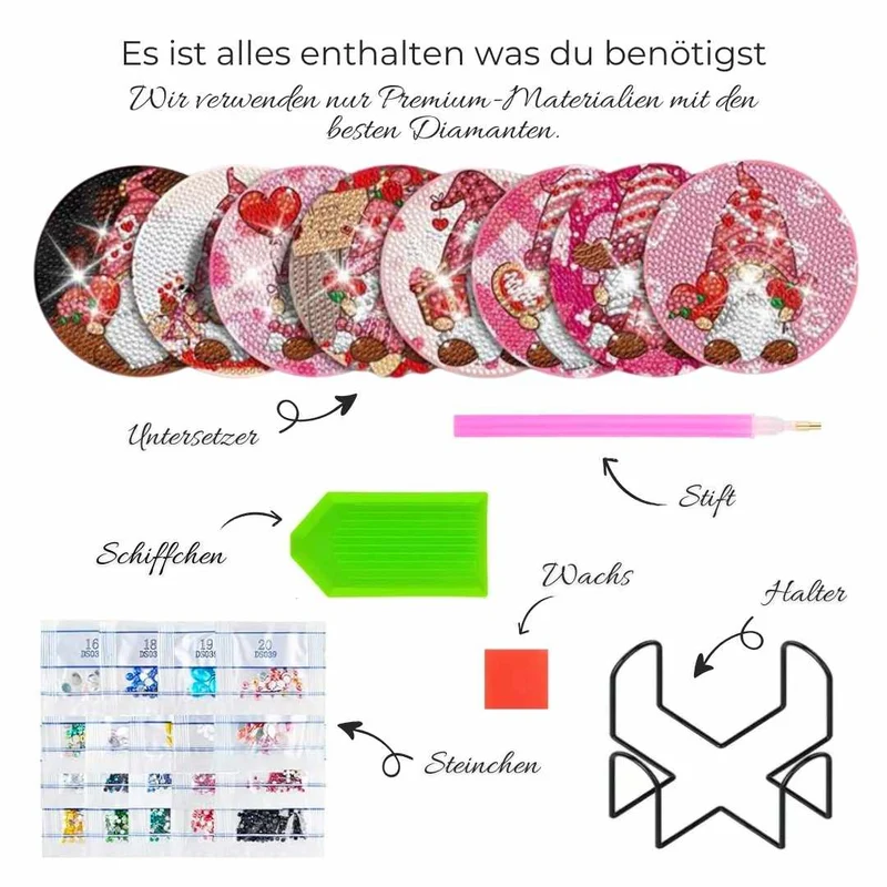 5D Diamond Painting Untersetzer Wichtel