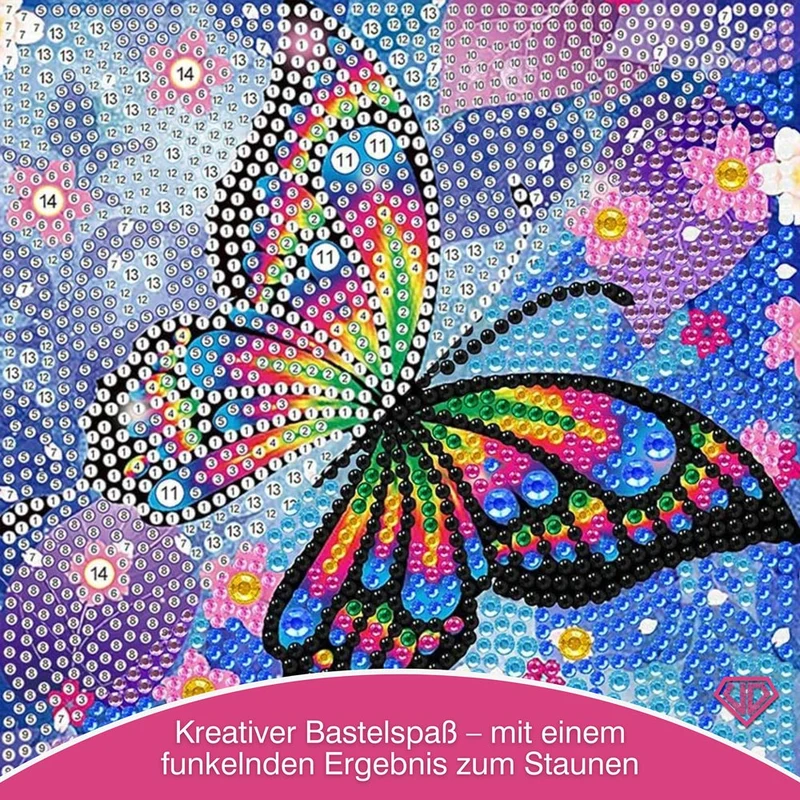 5D Diamond Painting Schmetterling mit Strasssteine