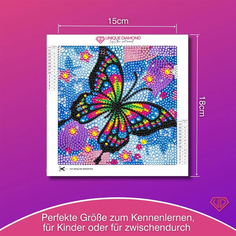 5D Diamond Painting Schmetterling mit Strasssteine