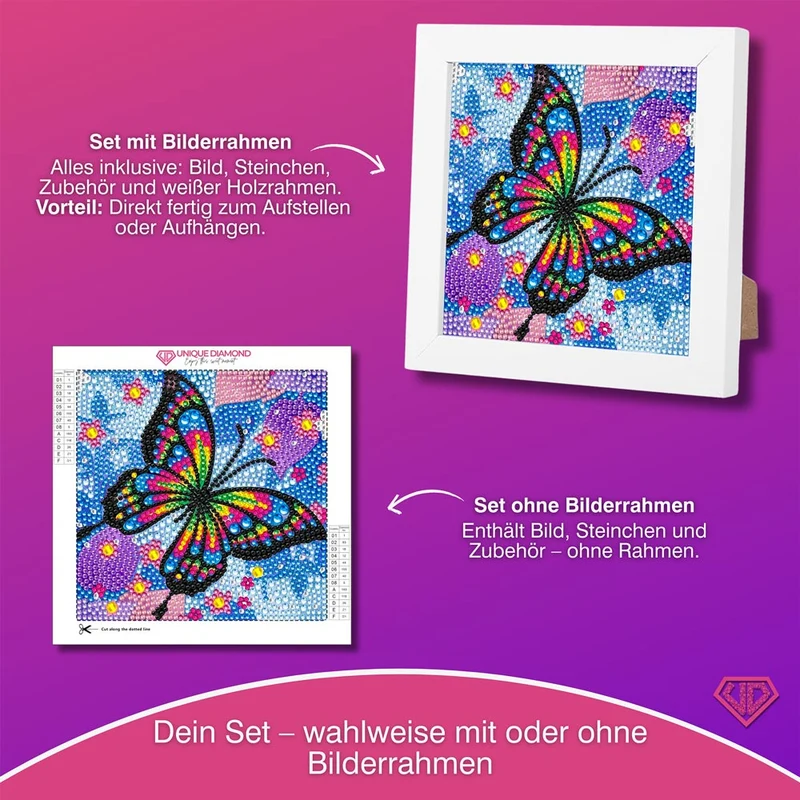 5D Diamond Painting Schmetterling mit Strasssteine