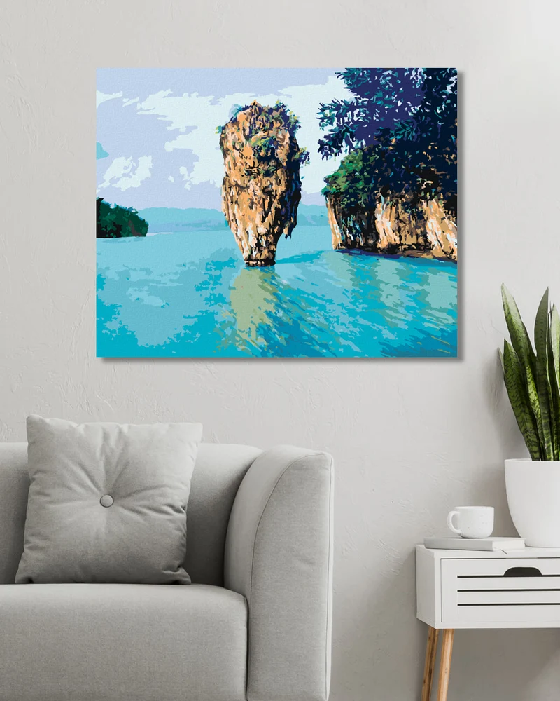 Diamond painting - KLEINE WALDINSEL AUF DEM MEER