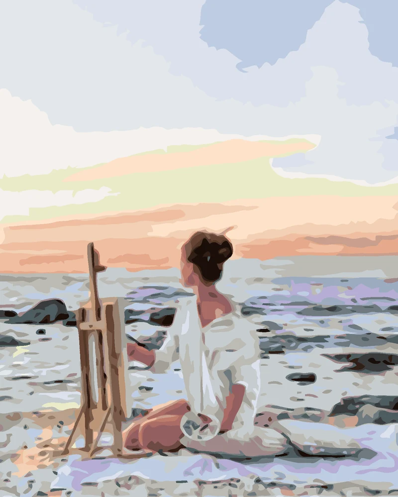 Diamond painting - MALERIN AM STRAND