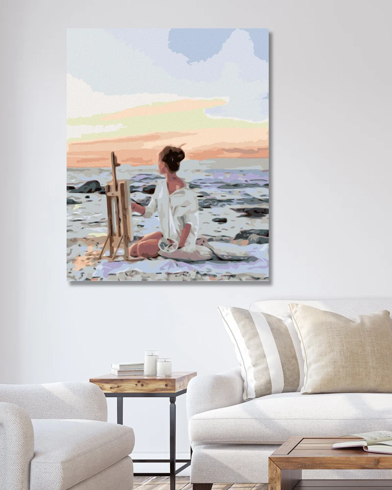 Diamond painting - MALERIN AM STRAND