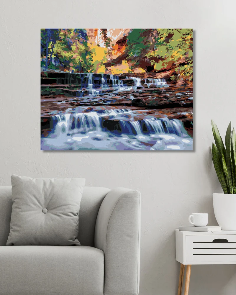 Diamond painting - KLEINE WASSERFÄLLE IM WALD (DENNIS FRATES)