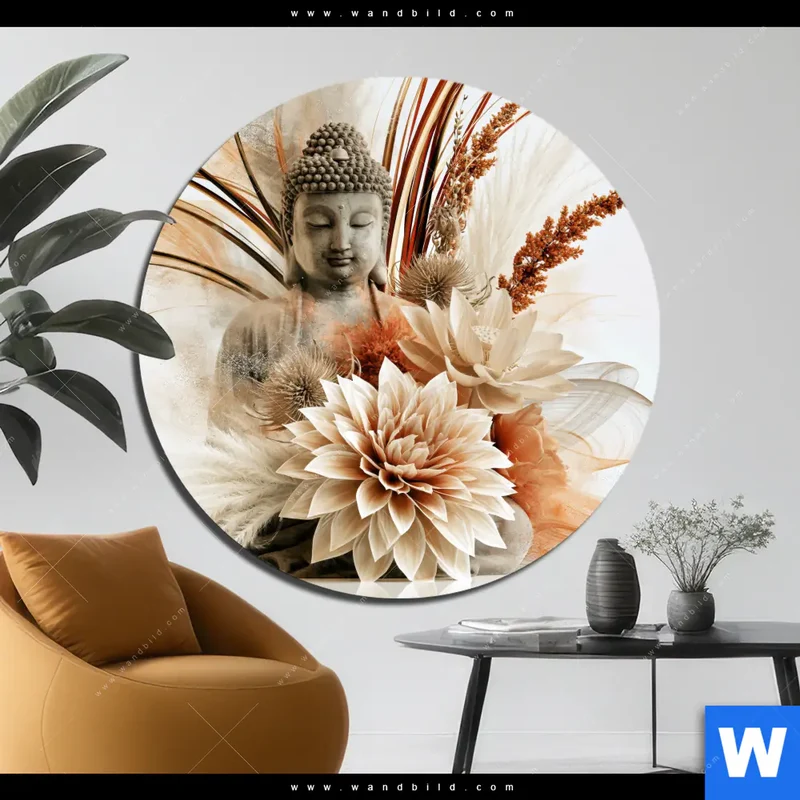 Alu-Dibond Bild | Buddha – Harmonie der Natur | Rund