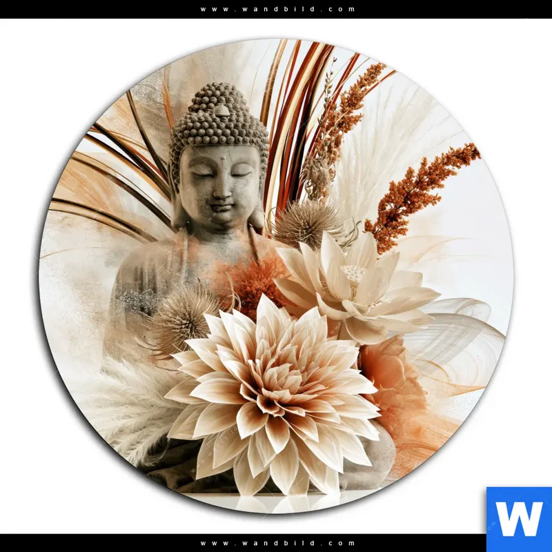 Alu-Dibond Bild | Buddha – Harmonie der Natur | Rund