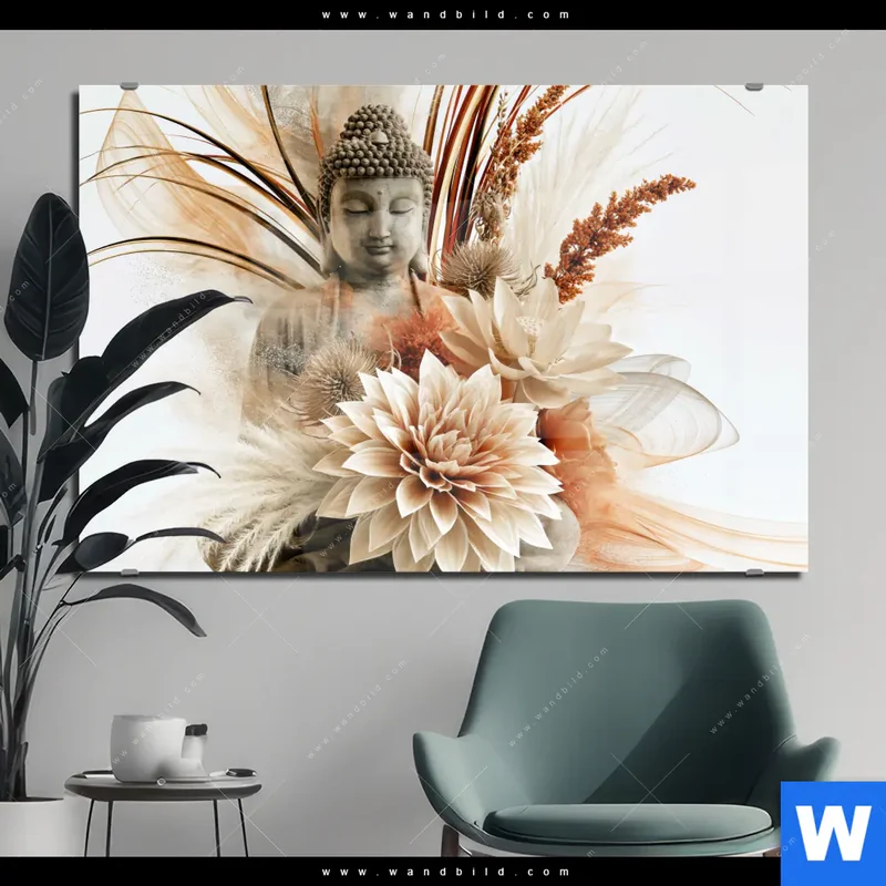 Acrylglasbild | Buddha – Harmonie der Natur | Querformat