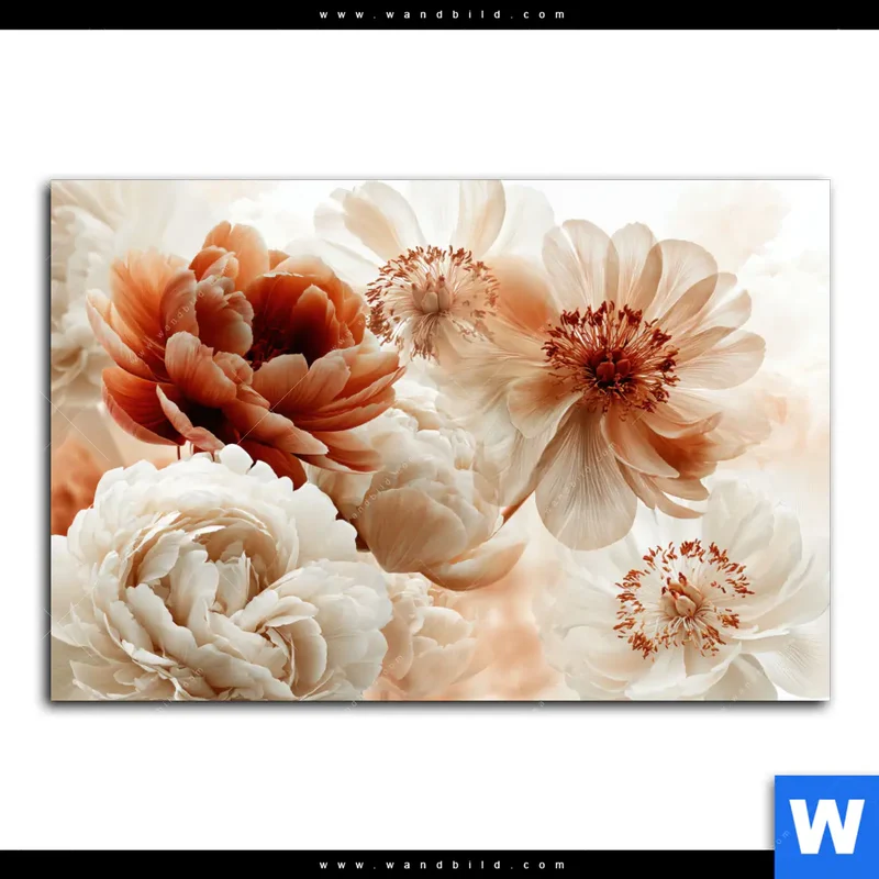 Acrylglasbild | Pfingstrosen im Morgenlicht | Querformat