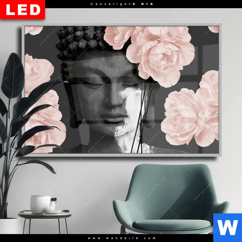 Wechselmotiv Acrylglas Canvalight® DIA | Buddha - Blüten der Stille | Querformat