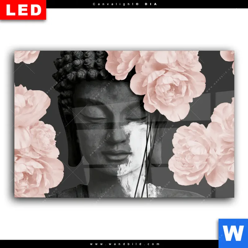 Wechselmotiv Acrylglas Canvalight® DIA | Buddha - Blüten der Stille | Querformat
