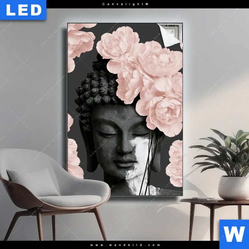 Canvalight® Leuchtbild | Buddha - Blüten der Stille | Hochformat