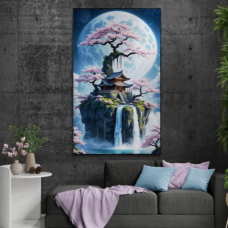 5D Diamond Painting – Moonlight Sakura Haven