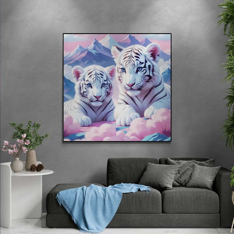5D Diamond Painting – White Tiger