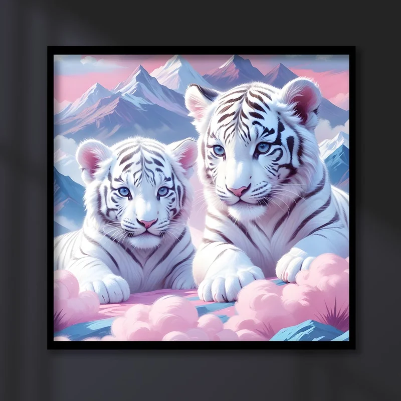 5D Diamond Painting – White Tiger