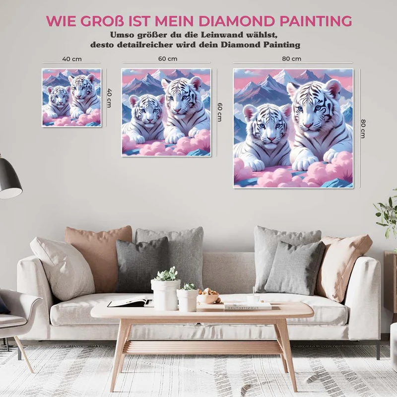 5D Diamond Painting – White Tiger