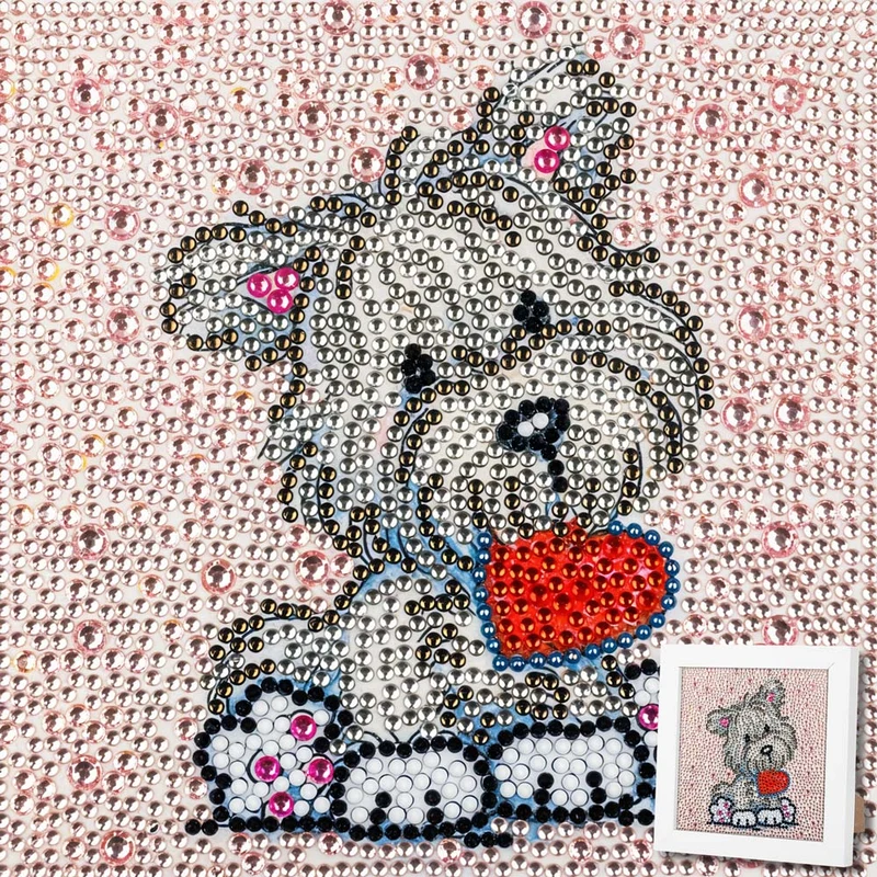 5D Diamond Painting Herz-Hündchen Benny Strasssteine