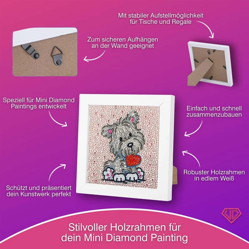 5D Diamond Painting Herz-Hündchen Benny Strasssteine