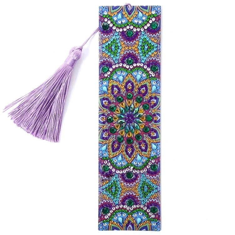 Lesezeichen Mandala lila/gelb - Diamond Painting