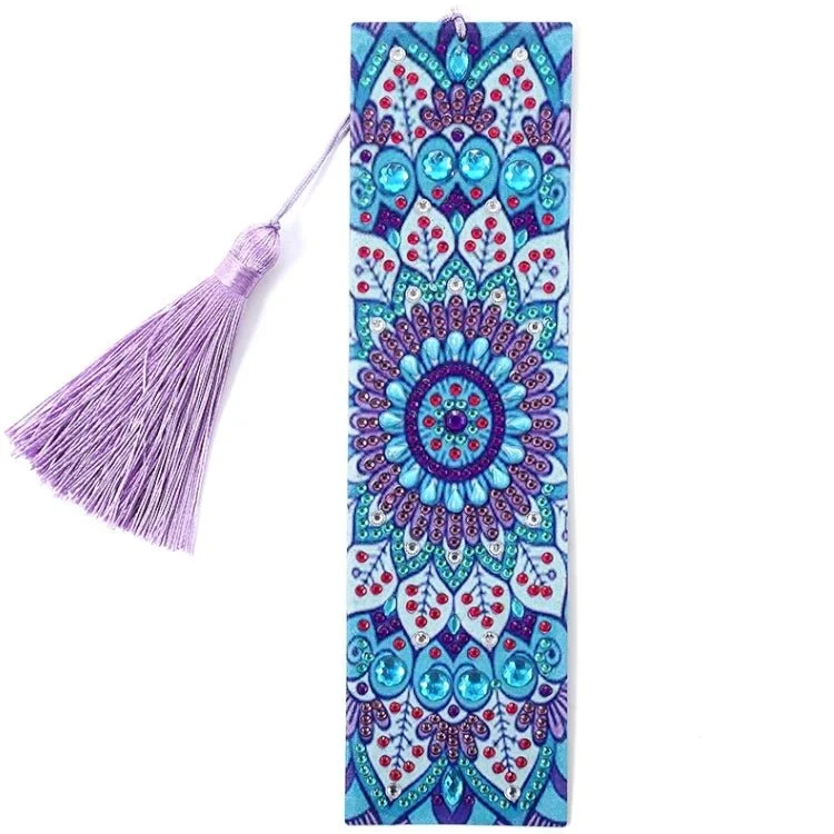 Lesezeichen Mandala blau/lila - Diamond Painting
