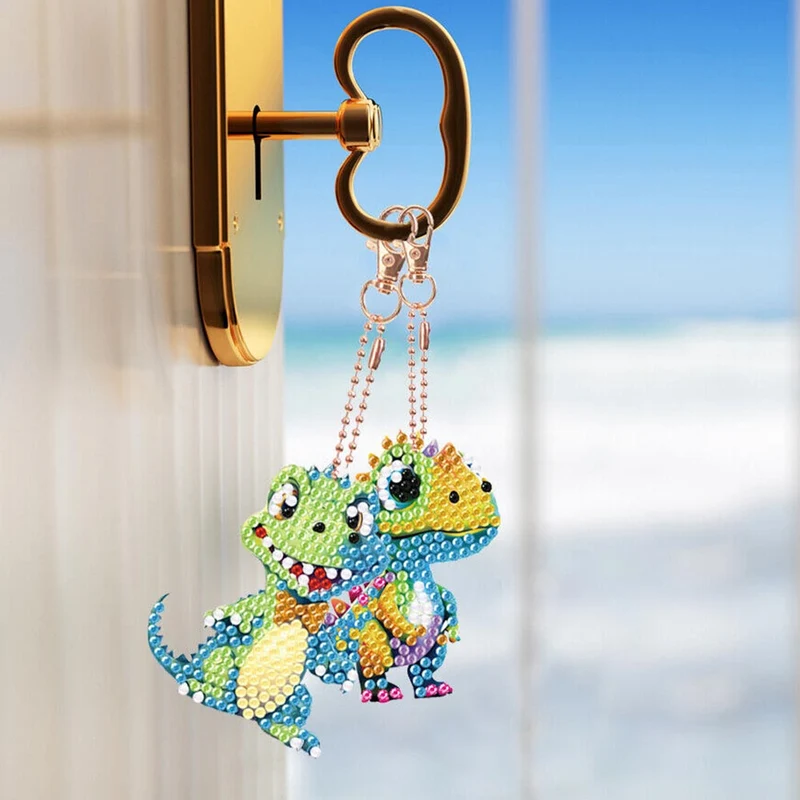 5D Diamond Painting Anhänger – Fantasie-Drachen im Funkelglanz 6 Stück